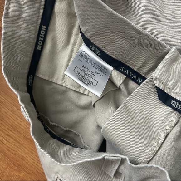 Savane cream straight leg Chinos for Men made w 100% high quality cotton - Picture 2 of 3